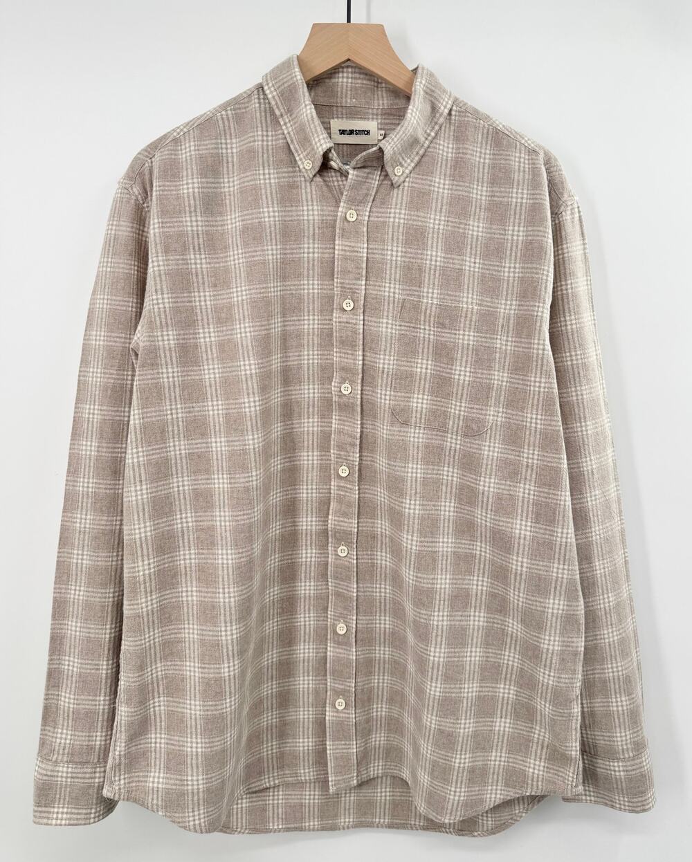 Taylor Stitch Jack Shirt Flax Heather Plaid Button Down Long Sleeve 44 XL